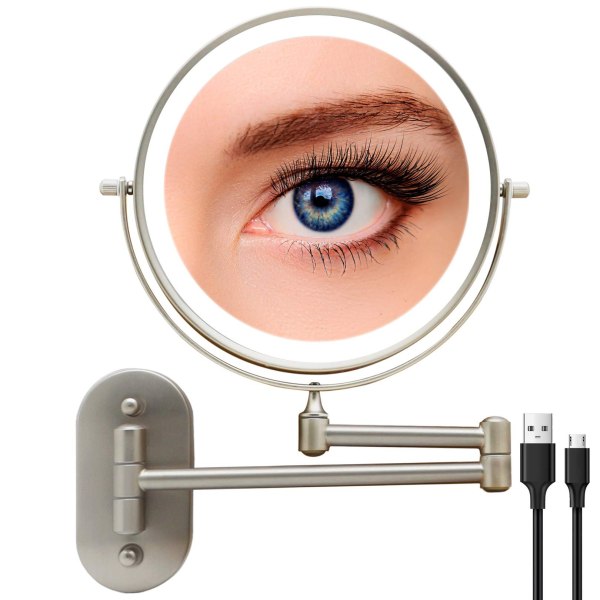 DP-M-05  1X/10X Magnifying Extendable Double Side Shaving Round Bathroom Mirror